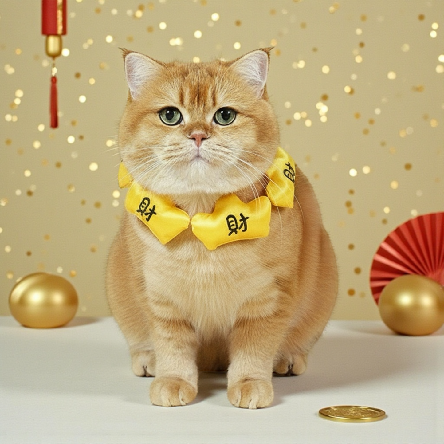 Golden Fortune String 滿財福串 | Pet LNY Neckwear