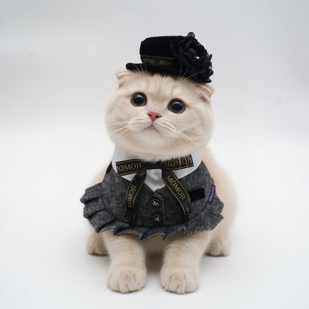 Picadilly (2-Velvet Obsidian Black) | Pet Hat