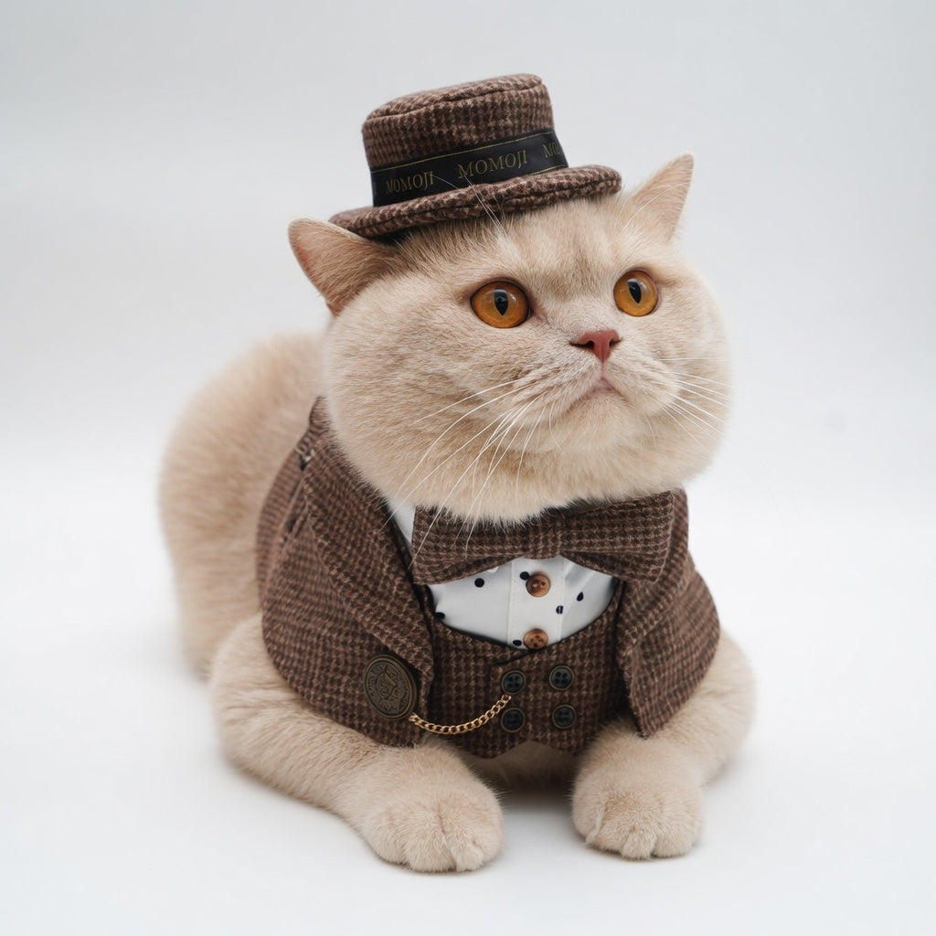Bond (1-Coffee Houndstooth) | Pet Hat