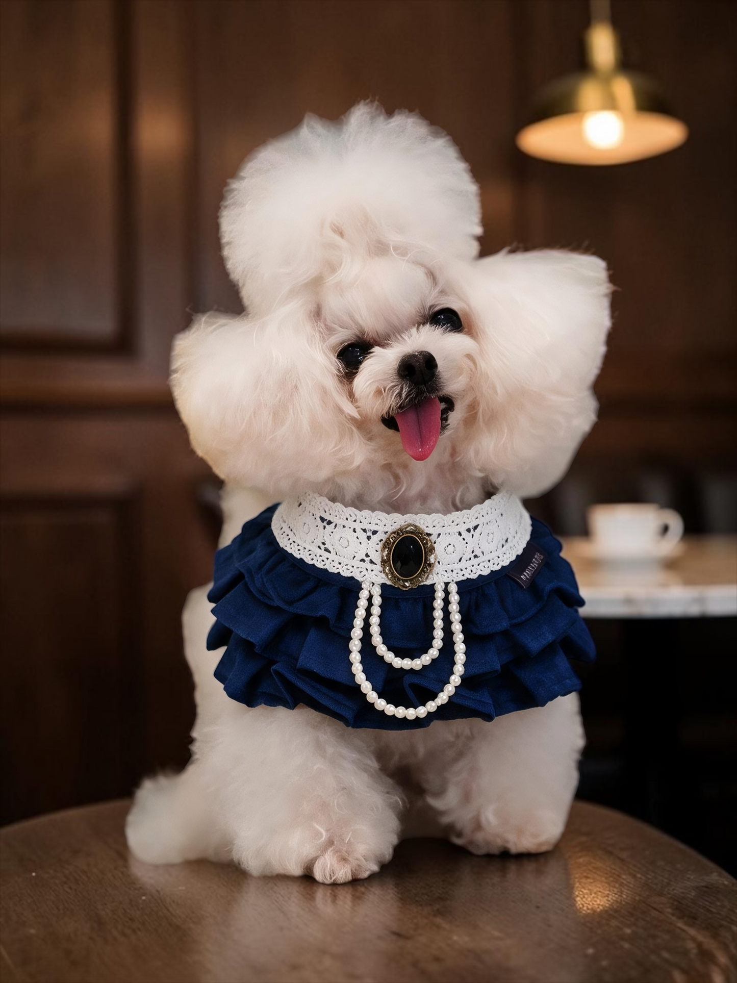 Alexandrina (4-Imperial Sapphire Brocade) | Pet Neckwear