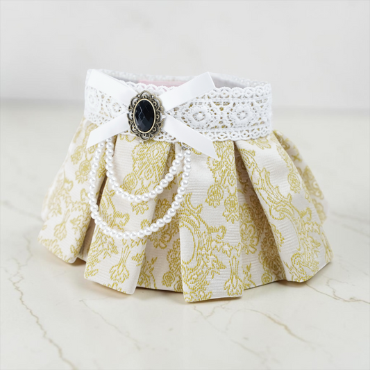 Gwendolen (1-Gilded Vanilla Brocade) | Pet Neckwear