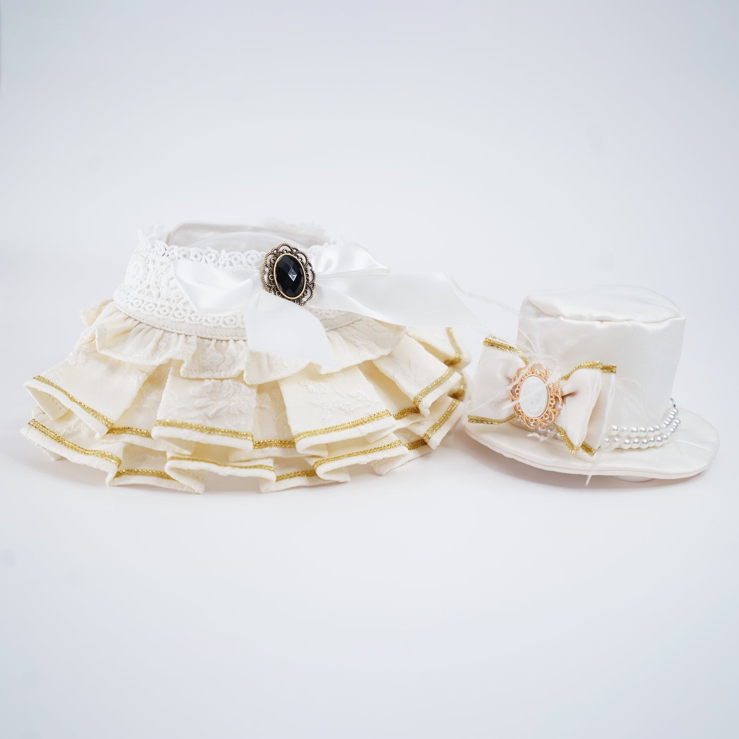Arabella (1-Bridal Alabaster Satin) | Pet Hat