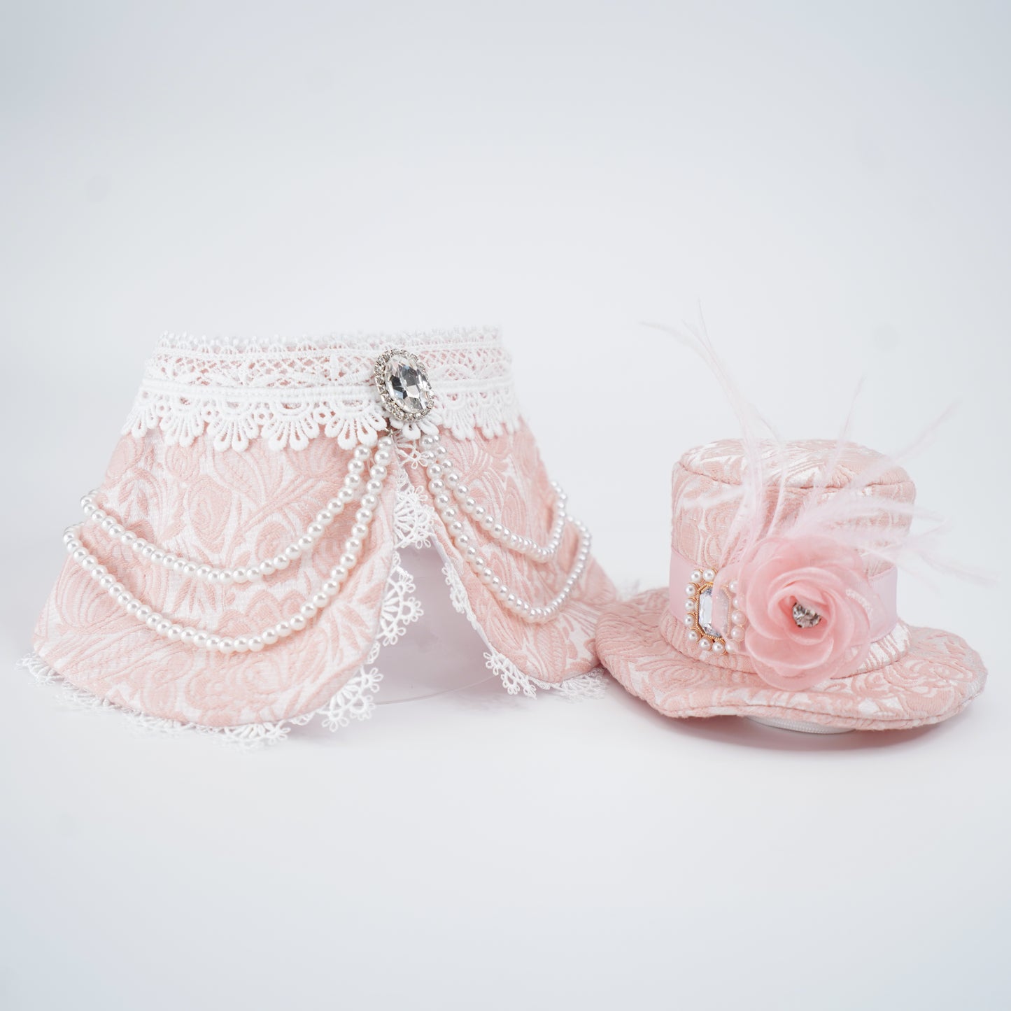 Georgiana (1-Powdered Rose Brocade) | Pet Hat