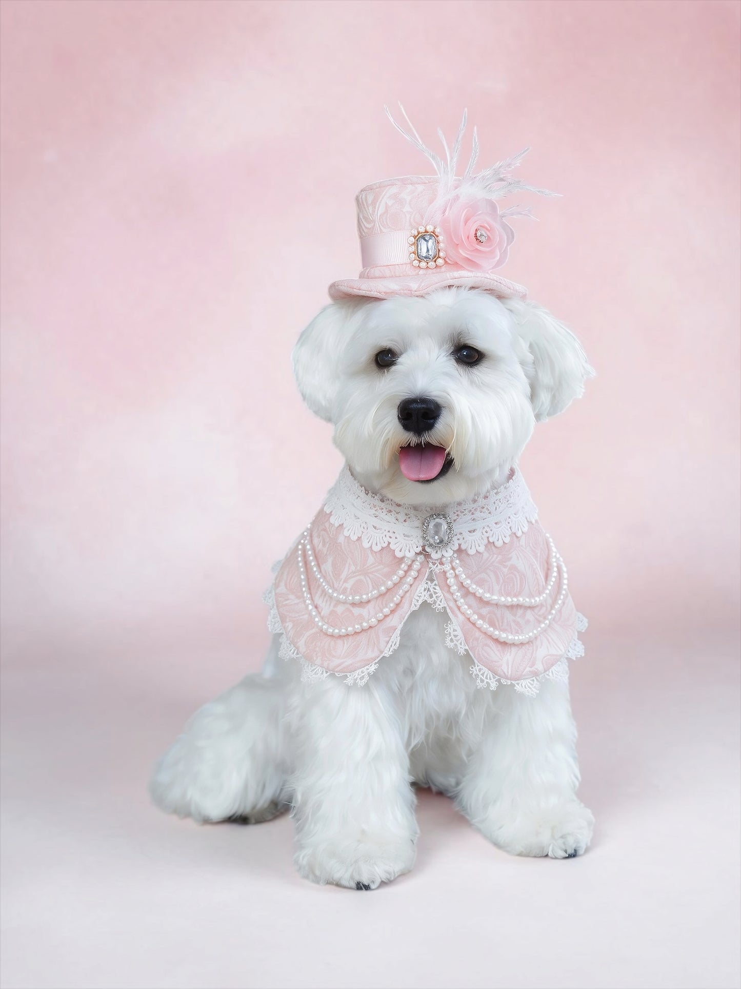 Georgiana (1-Powdered Rose Brocade) | Pet Hat