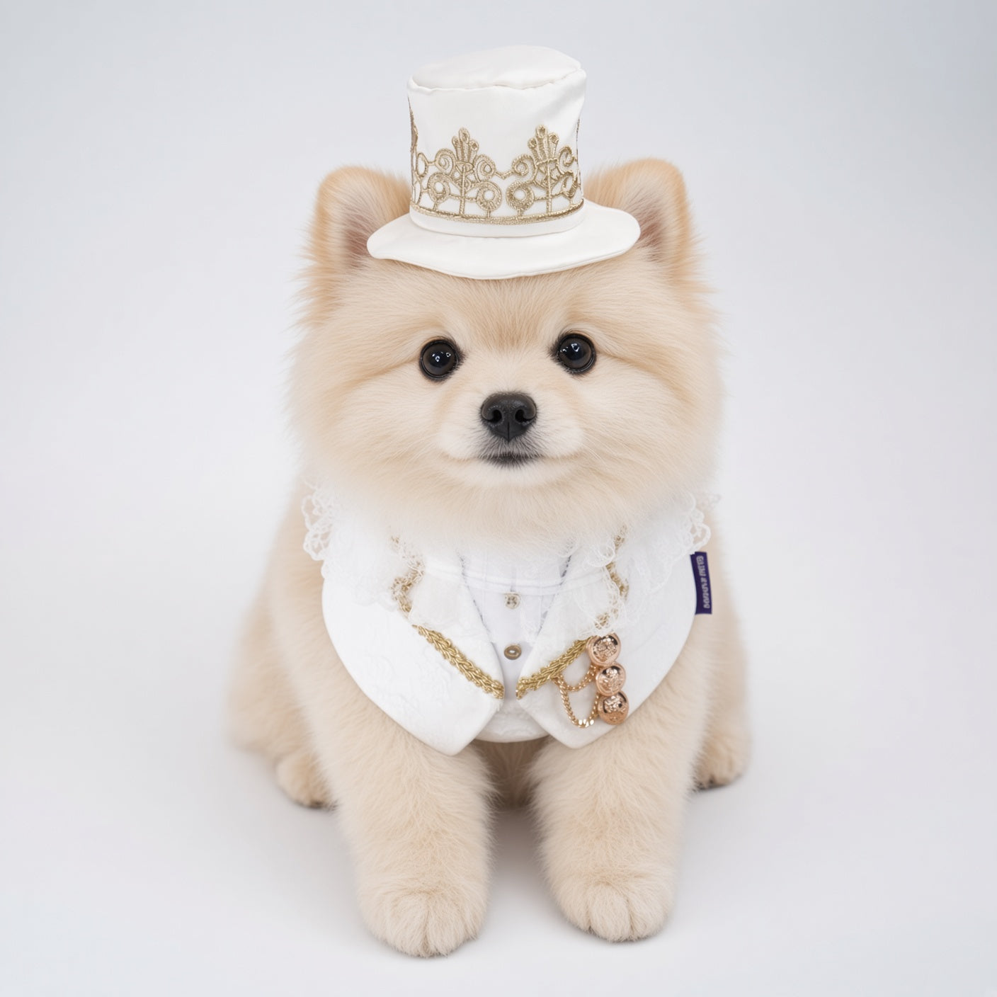 Sovereign (3-Bridal Alabaster Silk) | Pet Hat