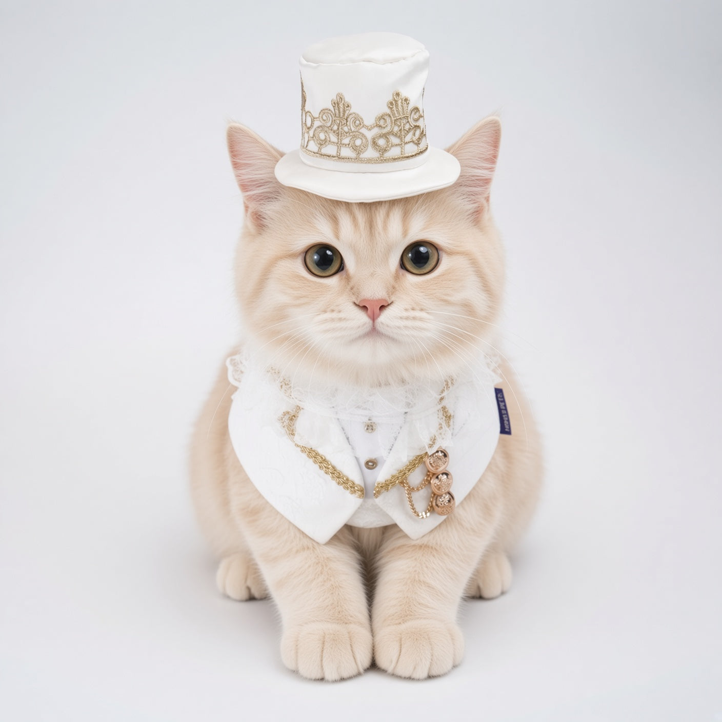 Sovereign (3-Bridal Alabaster Silk) | Pet Hat