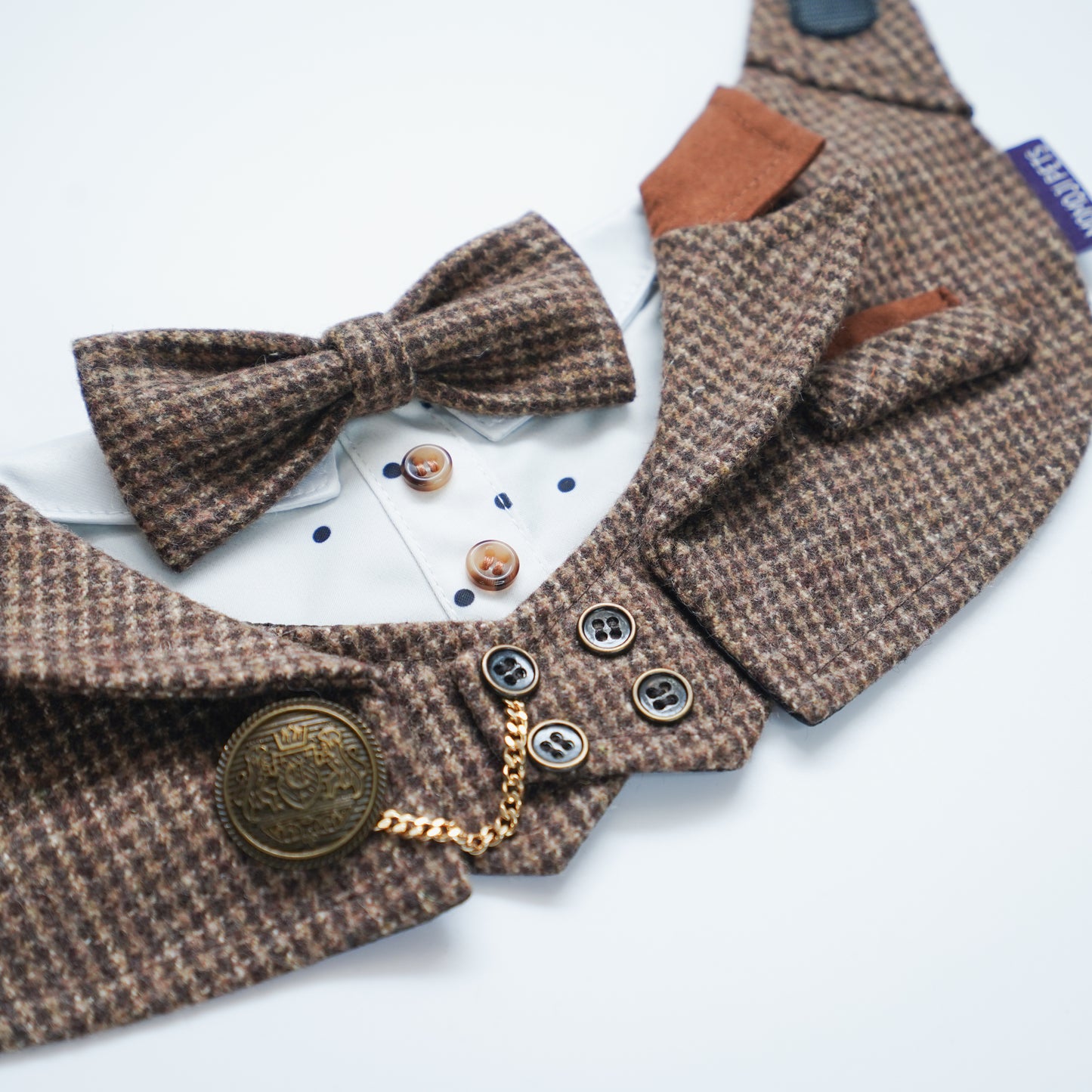 Bond (1-Coffee Houndstooth) | Pet Neckwear