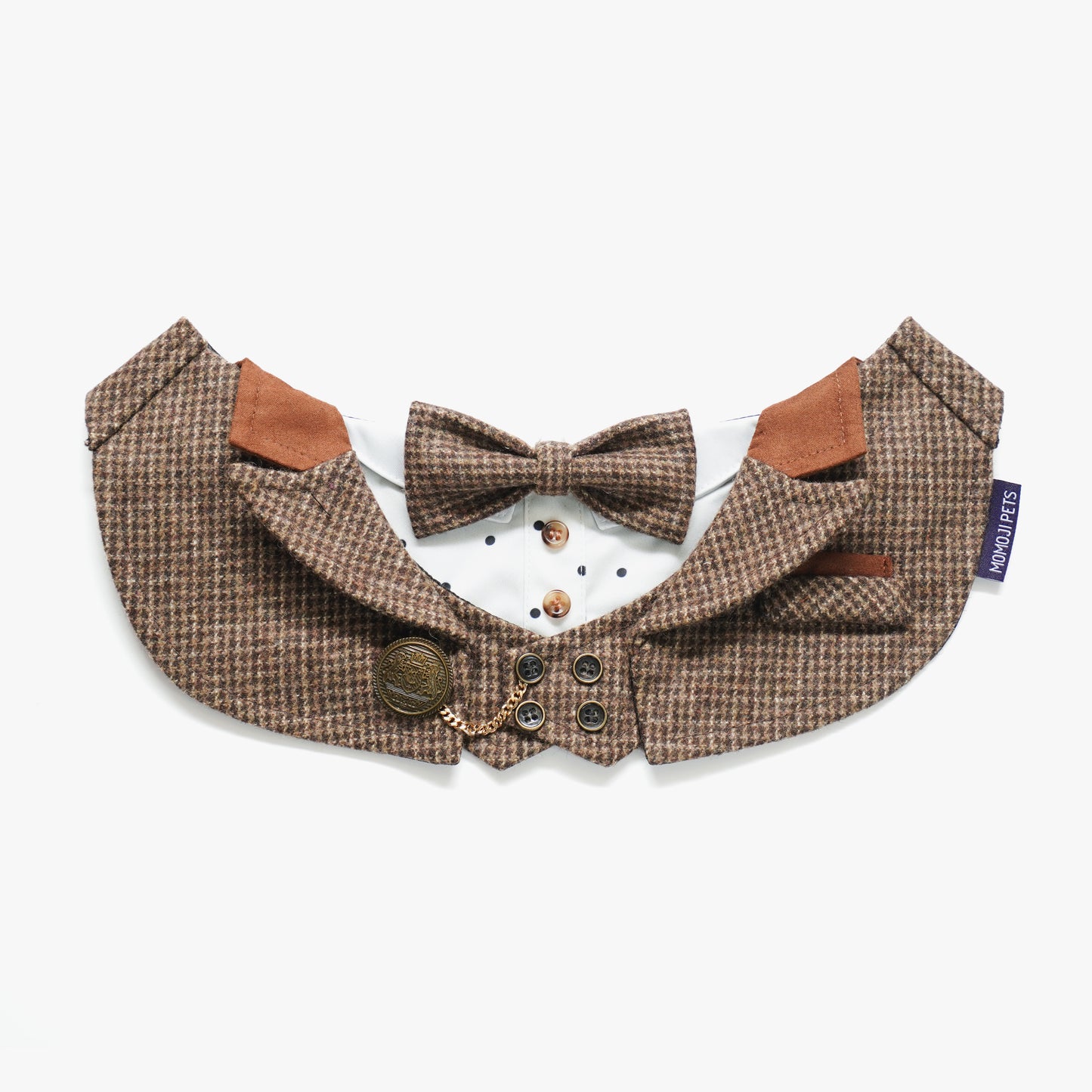 Bond (1-Coffee Houndstooth) | Pet Neckwear