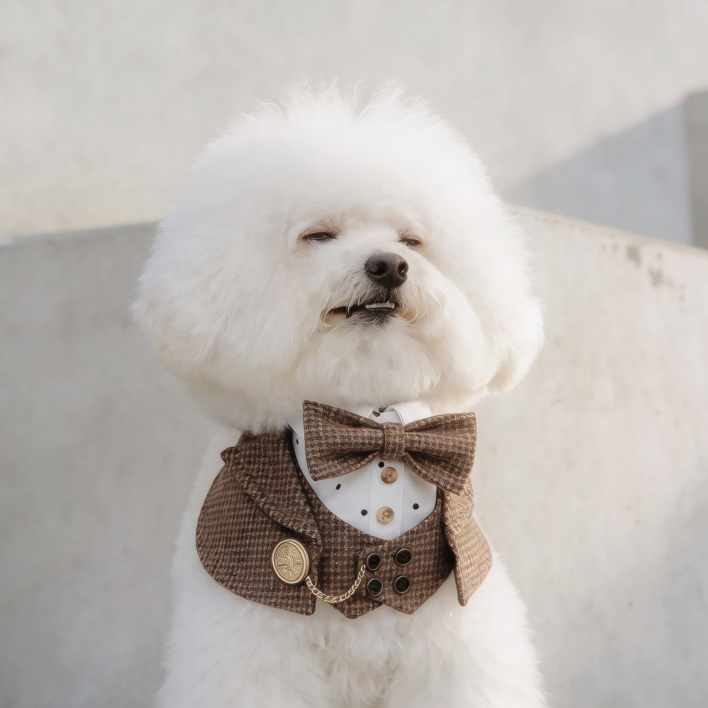 Bond (1-Coffee Houndstooth) | Pet Neckwear